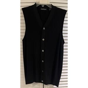 Joseph & Lyman Men's 100% Silk Light Weight Cardigan Size S Jet Black A+